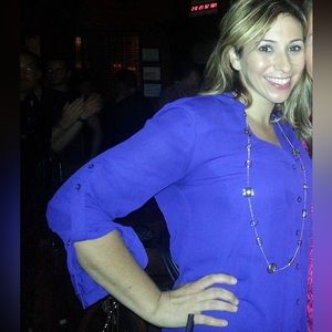 EUC Express Chiffon 3/4 Sleeves Portofino  Shirt